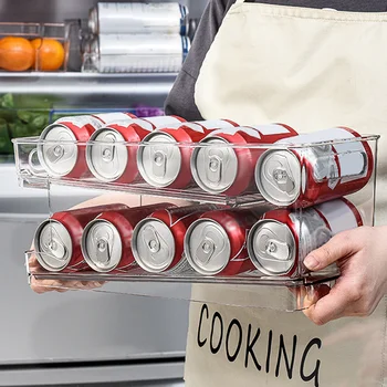 Диспенсер.
Прозрачный пищевой пластиковый 2-уровневый холодильник-органайзер с держателем для напитков, стеллаж для хранения продуктов и консервных банок