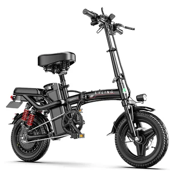 Складной Электрический велосипед Для взрослых Электрический Велосипед с литиевой батареей, Питание от ежедневных поездок на работу, Двухдисковый тормоз, Чувствительная Безопасность