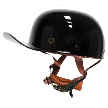 Винтажный ретро мотоциклетный шлем, светло-черный полушлем, Защита для Езды на мотоцикле, Скутер, Байкерский гоночный шлем, Унисекс Casco