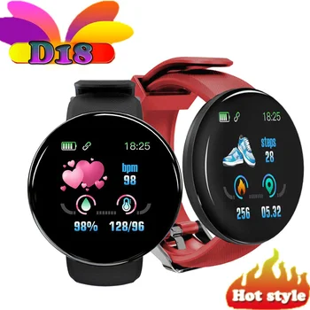 D18 Умные часы для мужчин и женщин, спортивные, для фитнеса, для отслеживания артериального давления, Bluetooth, шагомер, часы, PK Y68 D13 T500 X7 X8