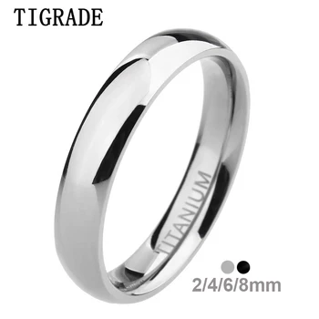 TIGRADE 2/4/6/8 мм Мужское обручальное кольцо из полированного титана, Простые классические кольца для помолвки, черный, серебристый цвет, Леди Анель 3-15