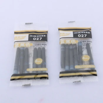 12шт Hero 2,6 мм 3,4 мм Синие и черные чернильные картриджи для авторучки для заправки ручек