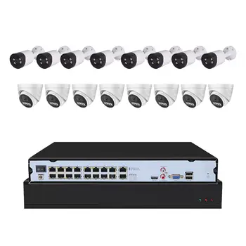 5-мегапиксельная IP-камера, Система видеонаблюдения, 8-канальный 16-канальный видеорегистратор, встроенный микрофон H.265 POE, камера видеонаблюдения, комплект мониторов безопасности
