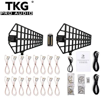 TKG 16-канальный Усилитель сигнала UHF Антенная распределительная система Антенный Усилитель для записи Интервью Беспроводной Микрофон