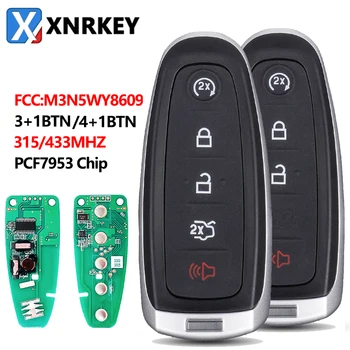 XNRKEY 3+1/4+1 Кнопка дистанционного ключа автомобиля PCF7953 с чипом 315/433 МГц FCC M3N5WY8609 для Ford Explorer Edge Flex C-max Taurus Автомобильный ключ