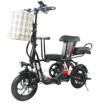 Электрический велосипед для родителей и детей, Двухколесные Электрические Велосипеды 350 Вт 48 В, Складной Электронный скутер Со съемной батареей