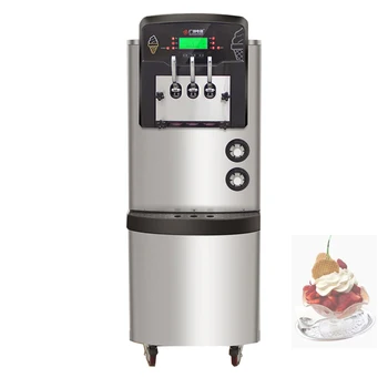 Коммерческая Машина для производства мягкого мороженого, Вертикальные Машины для производства мороженого высокой мощности, Холодильное оборудование для чистки сладких рожков в один клик