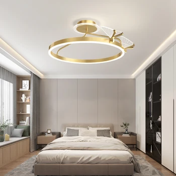 Современный светодиодный потолочный светильник для простой современной моды, гостиной, столовой, лампы с бабочкой, креативного декора, спальни, светодиодной круглой лампы