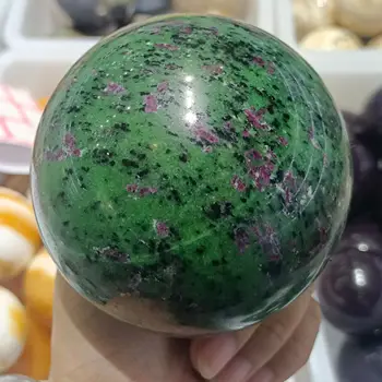 Натуральный красный и зеленый Драгоценный Каменный шар, отполированный вручную Кристалл, Энергетическое Исцеление, Украшение для домашнего Офиса, подарки для рукоделия