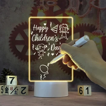 Доска для заметок Светодиодный ночник Акриловая креативная доска для сообщений Праздничный USB-светильник подарок для детей Gril Украшение дома ночник