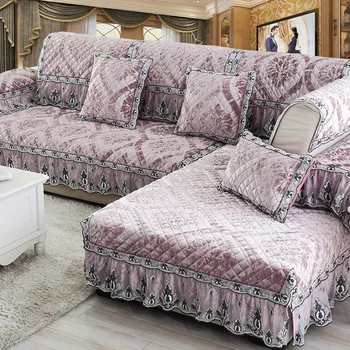 Высококачественная роскошная европейская кружевная плюшевая ткань, комплекты диванов для гостиной, чехол для дивана, полотенце, минималистичная модная кожаная диванная подушка
