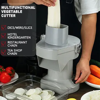 Коммерческий Электрический Резак, полностью автоматическая Овощерезка, машина для нарезки моркови и картофеля кубиками