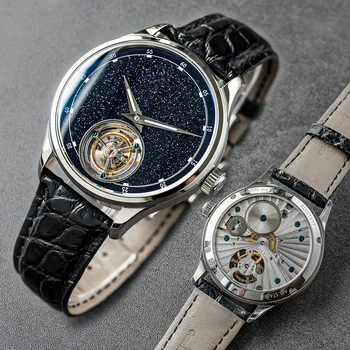 Мужские часы Sugess Tourbillon Master 2020 Blue GoldStone, ограниченная серия, Роскошные деловые часы, Подарок отца, Механизм Тяньцзинь