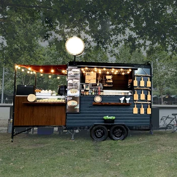 Коммерческая Тележка для еды Мобильное Кухонное Оборудование Уличная Кофейня Тележка для мороженого Халяльный Трейлер для барбекю С прицепом для еды на крыльце