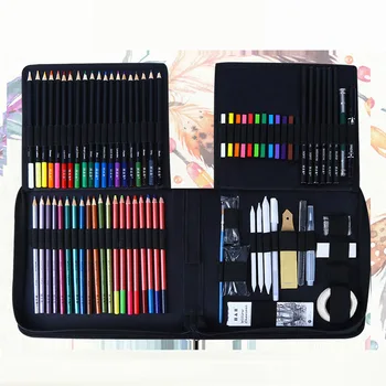 Профессиональный набор карандашей масляного цвета Акварельные цветные карандаши для рисования с сумкой для хранения цветные карандаши детские