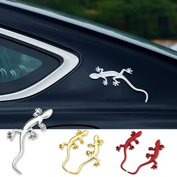3D Металлические наклейки в виде Геккона, Украшение Для Стайлинга Автомобилей, Аксессуары для Ремонта Автомобилей, Хромированная Наклейка для Audi A3 A4 A5 A6 Q3 Q5