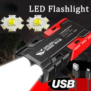 Мощный яркий светодиодный фонарик, военный тактический фонарик, мощные USB-перезаряжаемые фонари, походный фонарь для кемпинга на открытом воздухе