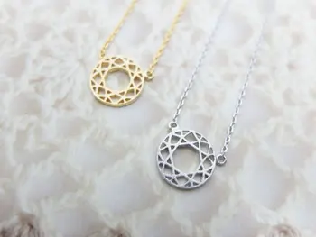 Простое геометрическое ожерелье с подвеской для женщин, крошечное колье-чокер, ювелирный аксессуар для воротника, золотой, серебряный цвет