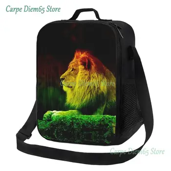 Ямайский растафарианский Регги Rasta Lion Изолированная сумка для ланча для женщин Jamaican Proud Термоохладитель Ланч-бокс для пикника и путешествий