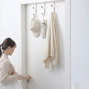 Креативный Задний крючок Для двери в ванную Комнату Без Перфорации, крючок для спальни из углеродистой стали, крючок для задней двери, вешалка для одежды, сумка для зонтов, вешалка