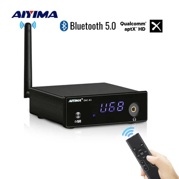 AIYIMA DAC-A1 APTX HD Bluetooth Декодер Аудио Усилитель для наушников Декодер ES9018Q2M Коаксиальный Оптический USB DAC Linux Пульт Дистанционного Управления