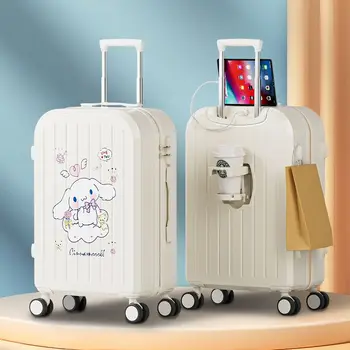 Sanrio Cinnamoroll Kuromi Дорожный багаж, Чемодан на колесиках, Новый чемодан для мальчиков и девочек, подарочная коробка с мультяшной куклой, Праздничная девочка