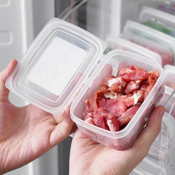 Коробка для хранения Холодильника Кухонная Прозрачная с крышкой Прямоугольная Коробка для консервирования фруктов и овощей, контейнеры для еды, пригодные для микроволновой печи