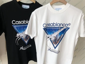 Новая треугольная футболка Casablanca Для мужчин и женщин с коротким рукавом, классическая футболка с логотипом
