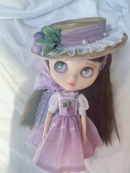 Одежда для куклы Dula Фиолетовое платье с вышивкой винограда Blythe ob24 ob22 Azone Licca ICY JerryB 1/6 Аксессуары для куклы Bjd