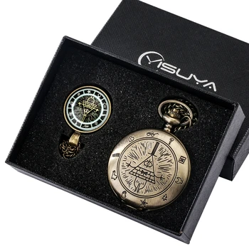 Старинные Антикварные кварцевые карманные часы Gravity Bill Cipher Fall Time Gem с подарочной коробкой, ожерелье, подвеска, ювелирные изделия для мужчин и женщин