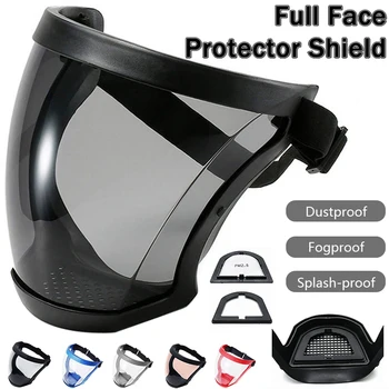 Прозрачная защитная маска для всего лица, Многоразовая кухонная маска для защиты от брызг, противотуманная ветрозащитная пылезащитная маска с фильтрами