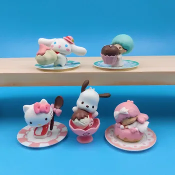 Sanrio Chatacters Little Twin Star Cinnamoroll Pochacco Десертные Куклы Hello Kitty Автомобильные Настольные Украшения Детские Подарки Игрушка