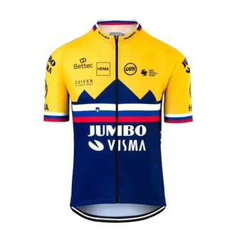 Команда 2023 JUMBO VISMA Велосипедная Майка с коротким рукавом Roglic Road Bike рубашки Чемпиона Словении По Велоспорту MTB Bicycle Maillot