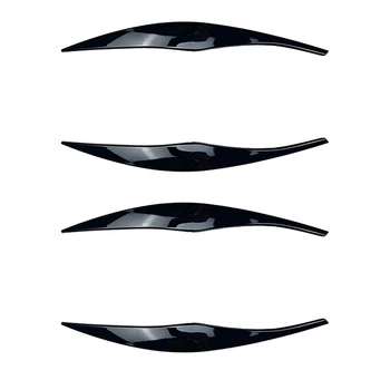 4X Автомобильные глянцевые черные фары, Брови, Веки, накладка на ресницы, наклейки на головной свет для BMW 3 серии E90 E91 320I 05-12