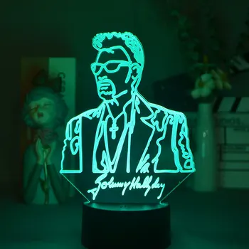 Красочный светодиодный ночник Johnny Hallyday Guita Рисунок Ночник для украшения клубной комнаты Освещение USB Аккумулятор Настольная лампа