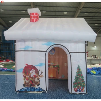 Бесплатная доставка Белоснежного Надувного Рождественского домика, Снеговика и Палатки-гроты Санта-Клауса для продажи
