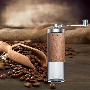 Ручная кофейная мельница, прочная портативная кофеварка с регулируемой рукояткой, Ручная кофемолка для перца в винтажном стиле