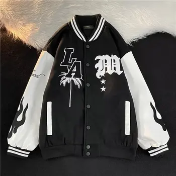 Бейсбольная куртка Deeptown, Женская винтажная эстетическая корейская мода Harajuku, Куртки-бомберы большого размера, Кардиган, Толстовки для колледжа