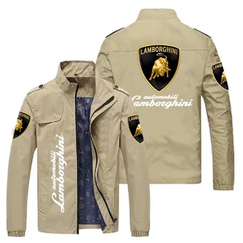 Пальто Top2023 Весенне-осенняя мужская клубная повседневная спортивная рубашка со стоячим воротником с логотипом автомобиля, кардиган на молнии с длинным рукавом, куртка M-6XL
