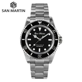 Мужские Часы San Martin 39mm Sub Винтажные Классические Diver Hombre Сапфировые Автоматические Механические Reloj 20Bar Lume BGW-9 SN0006