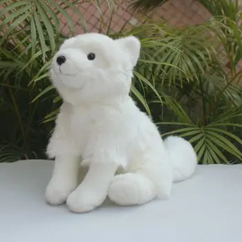 прекрасная плюшевая белая высококачественная имитация сидящей самоедской игрушки в подарок около 27 см