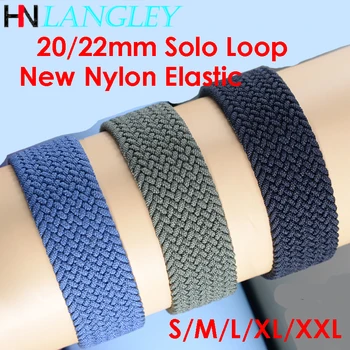 Плетеный ремешок для часов Solo Loop для Samsung Galaxy Active Watch 20 мм 22 мм Новый Нейлоновый Эластичный ремешок для Huawei Gt 2 pro S/M/L/XL/XXL