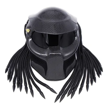 Черные мотоциклетные шлемы солдатские мотоциклетные шлемы с железной кровью, ретро плетеные шлемы из углеродного волокна 