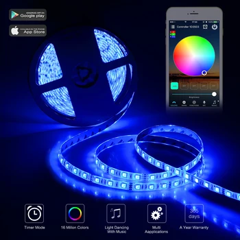 Светодиодные ленты 5 М 5050 WIFI Гибкая Лента RGBW Smart Phone APP Control Декоративная Лампа Для Вечерние Подсветки Телевизора США/Великобритания