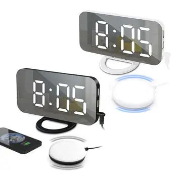 Креативные часы Snozze, usb-зарядка, электронные часы для тяжелых снов, многофункциональные Новые светодиодные зеркальные часы с автоматической регулировкой яркости