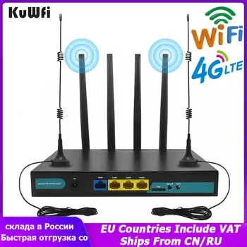 KuWFi 4G WiFi Маршрутизатор 300 Мбит/с CPE Маршрутизатор Со слотом для sim-карты Модем Поддержка 32 Пользователей Wi-Fi Внешние антенны 4 шт. Поддержка WPS WPA WPA2