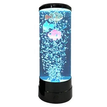 Лампа с пузырьковой рыбой, Аквариумная лампа, ночник с пузырьковой рыбой, Реалистичная Искусственная лампа для аквариума, меняющая цвет для кафе, спальни