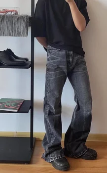 Верхняя версия, Винтажные джинсы, Мужские И женские Брюки из плотной ткани Европейского Размера Genshin Impact