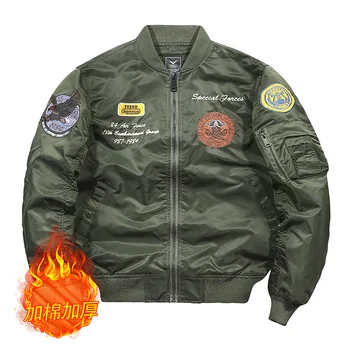 Куртка-бомбер Мужская Тонкая военная верхняя одежда с вышивкой, бейсбольная одежда и пальто, одежда