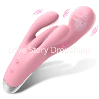 Вибратор G-spot Rabbit, Стимуляция клитора, мощный фаллоимитатор с 10 вибрациями, Водонепроницаемый Массажер для влагалища, Секс-игрушка для взрослых для женщин